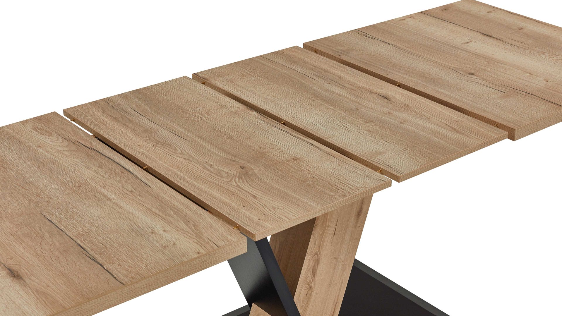 Auszugtisch Niehoff sitzmoebel aus Holz in Holzfarben NIEHOFF SITZMÖBEL Auszugtisch Victory Wildeiche & Schwarz - ca. 160 - 240 x 90 cm