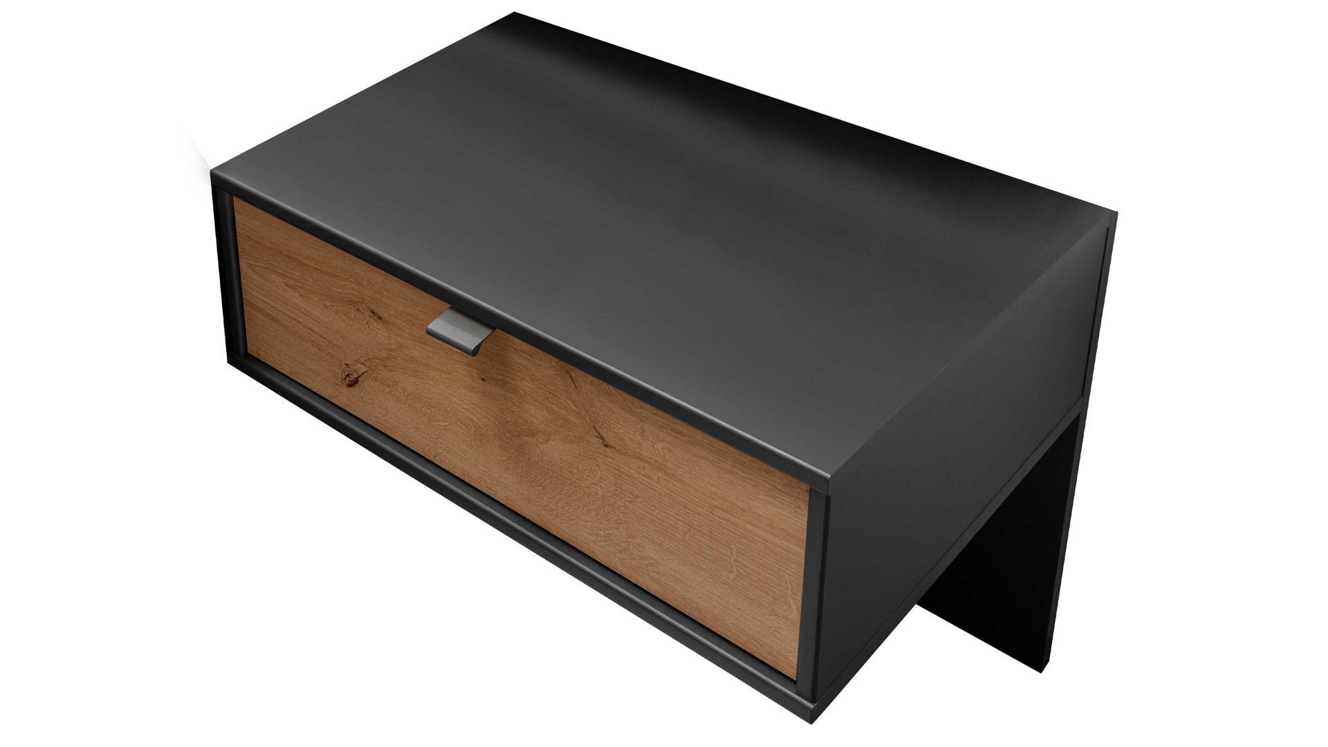 Nachtkommode Wiemann | oeseder aus Holz in Dunkelgrau WIEMANN Schlafzimmerprogramm Alabama - Nachtkonsolen-Set Graphit & Eiche Bianco - zweiteilig, Breite ca. 60 cm