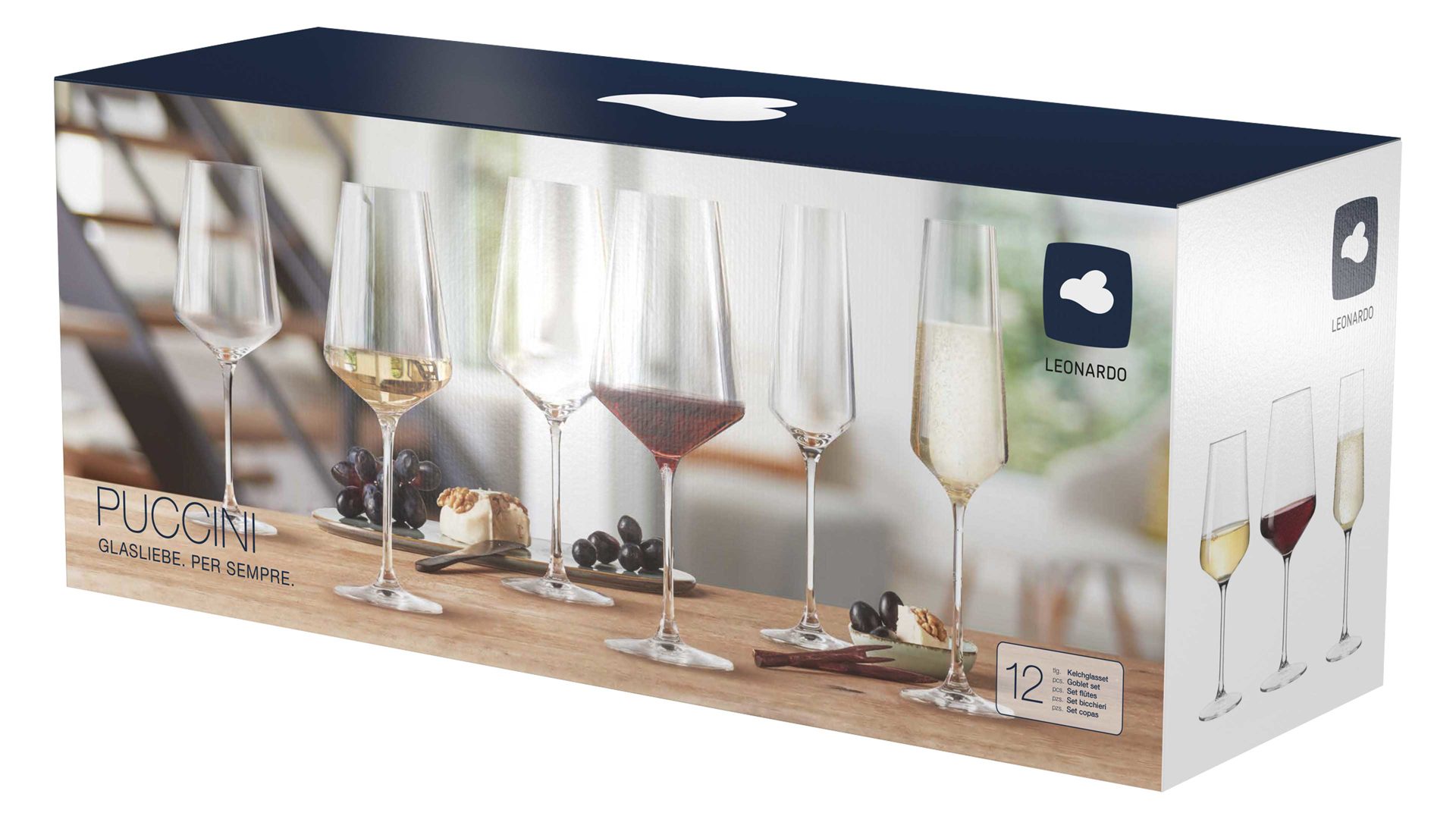 Rotweinglas Leonardo | glaskoch aus Glas in Transparent LEONARDO Kelchglas-Set Puccini TEQTON®-Kristallglas – zwölfteilig