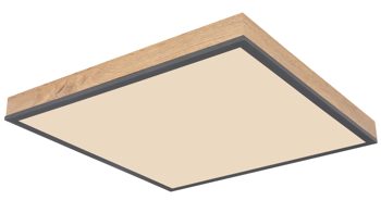 Deckenleuchte Globo lighting aus Holz in Holzfarben GLOBO Leuchten Serie Rodo - Deckenleuchte mit Farbwechsler Holz & Graphit – ca. 30 x 30 cm