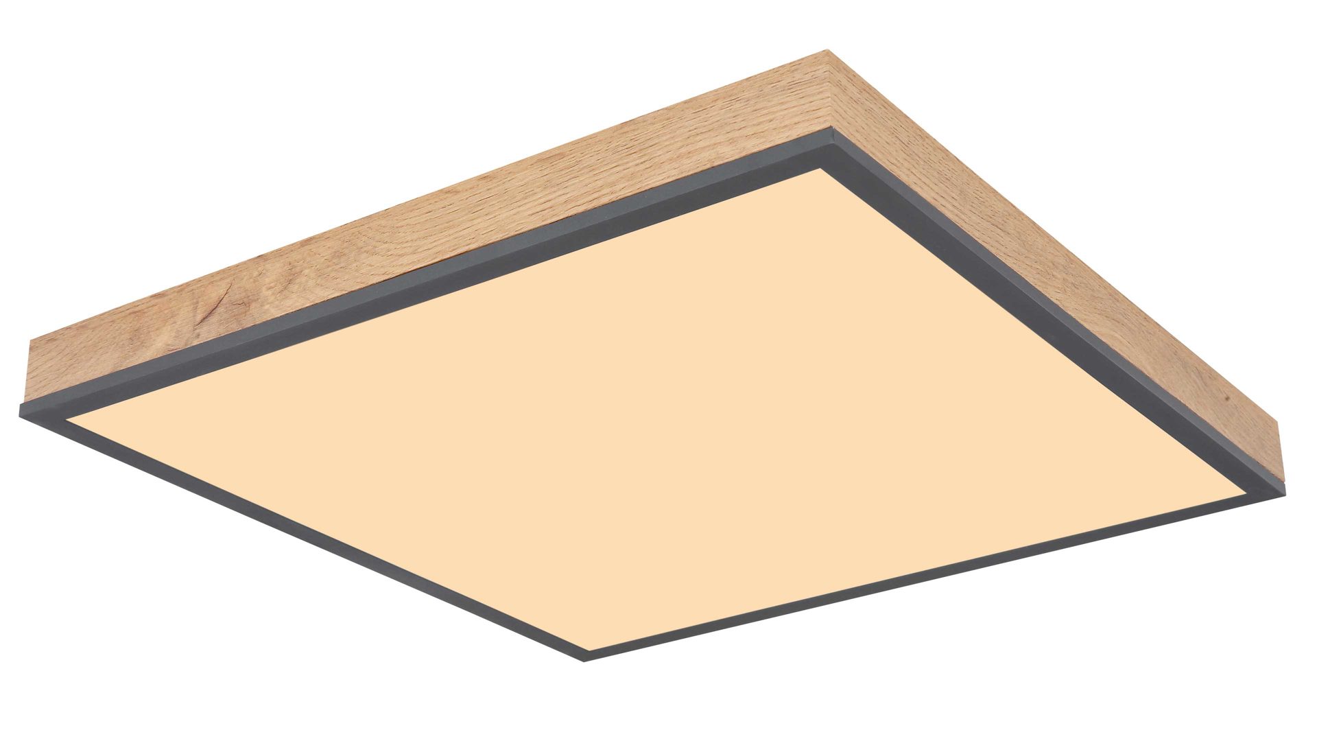 Deckenleuchte Globo lighting aus Holz in Holzfarben GLOBO Leuchten Serie Rodo - Deckenleuchte mit Farbwechsler Holz & Graphit – ca. 30 x 30 cm