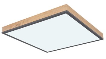 Deckenleuchte Globo lighting aus Holz in Holzfarben GLOBO Leuchten Serie Rodo - Deckenleuchte mit Farbwechsler Holz & Graphit – ca. 45 x 45 cm