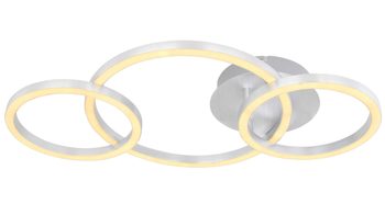 Deckenleuchte Globo lighting aus Metall in Aluminium GLOBO LIGHTING Leuchten Serie Reggy - Deckenlampe Aluminium & opalfarbenes Acryl - Länge ca. 55 cm