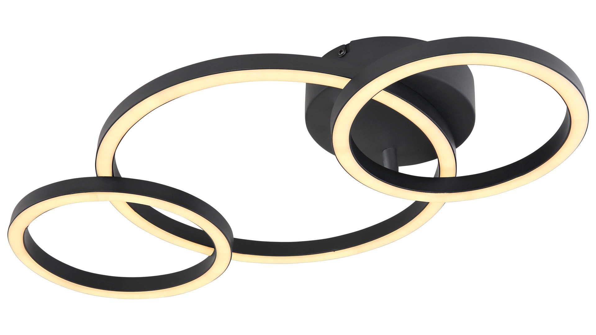 Deckenleuchte Globo lighting aus Metall in Schwarz GLOBO LIGHTING Leuchten Serie Reggy - Deckenlampe Mattschwarz & opalfarbenes Acryl - Länge ca. 55 cm