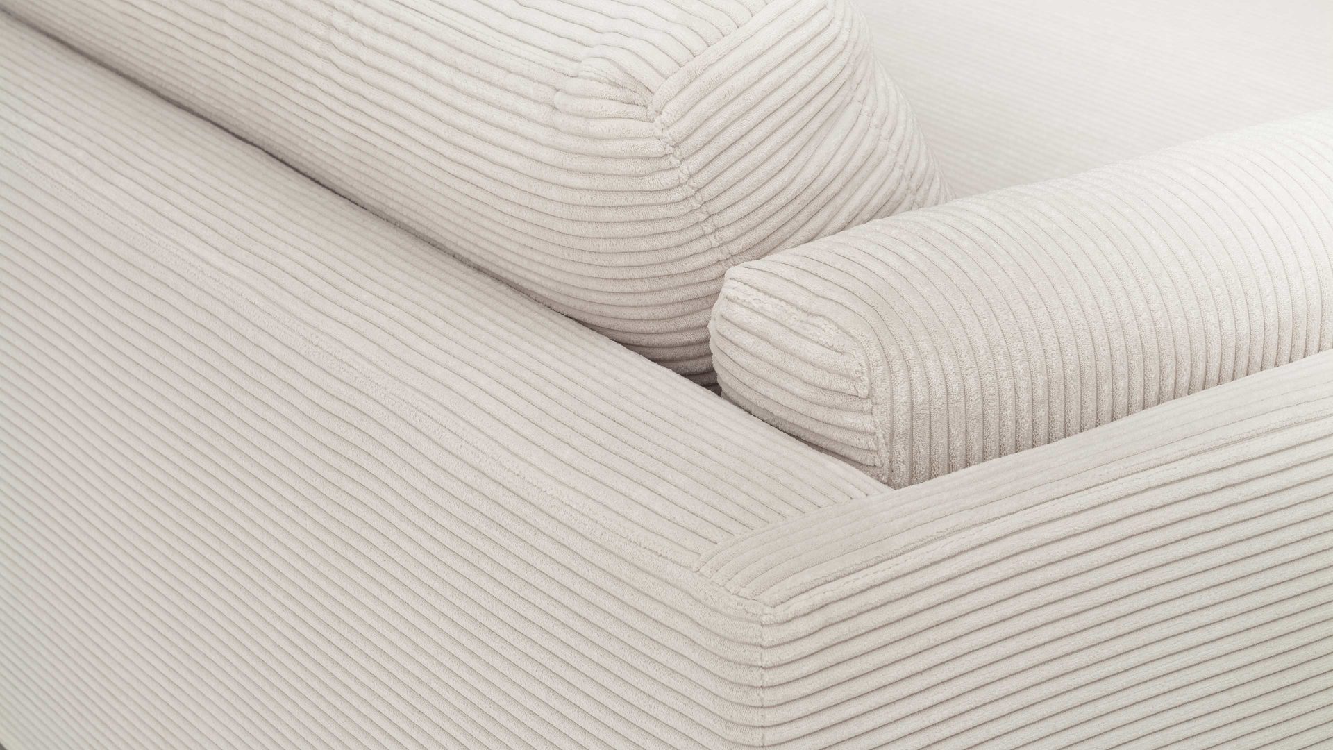 Bigsofa SOFAkultur aus Stoff in Weiß SOFAkultur Programm 760 - Bigsofa schneeweißer Cordbezug - Länge ca. 294 cm