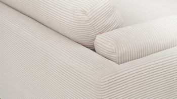 Bigsofa SOFAkultur aus Stoff in Weiß SOFAkultur Programm 760 - Bigsofa schneeweißer Cordbezug - Länge ca. 294 cm