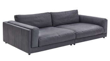 Bigsofa SOFAkultur aus Leder in Anthrazit SOFAkultur Programm SK 760 - Bigsofa anthrazitfarbenes Leder Movini - Länge ca. 294 cm