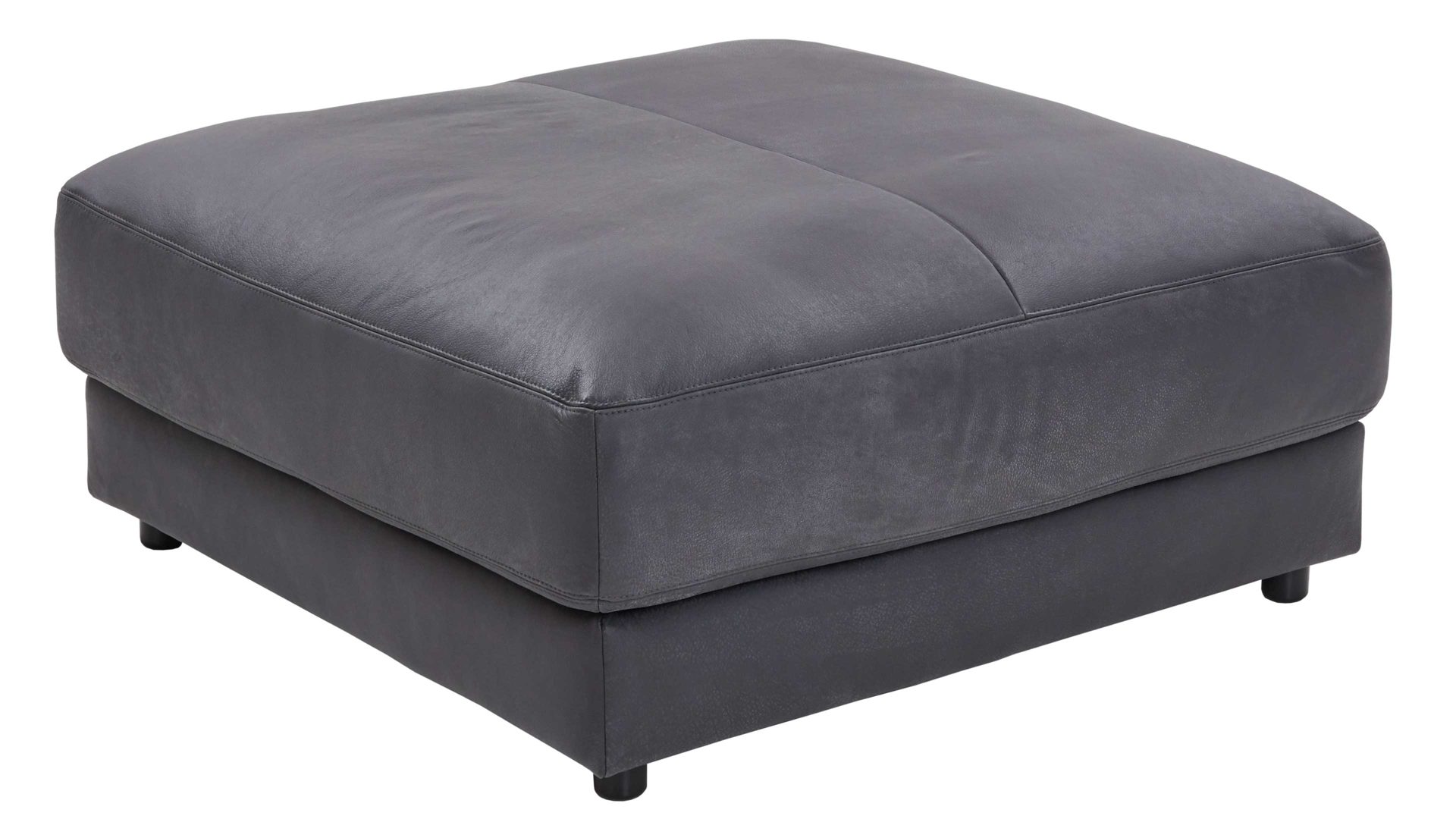 Polsterhocker SOFAkultur aus Leder in Anthrazit SOFAkultur Programm SK 760 - XL-Hocker anthrazitfarbenes Leder Movini - ca. 100 x 100 cm