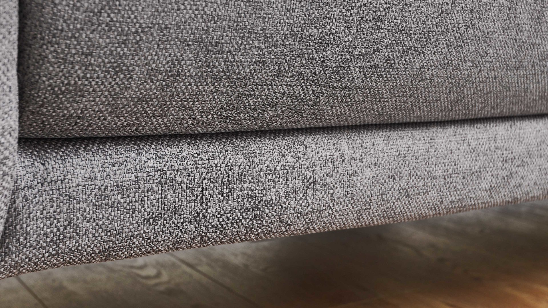 Dreisitzer COMFORT SMART aus Stoff in Grau COMFORT SMART Cadira -Dreisitzer graues Flachgewebe Mono & schwarze Winkelfüße - Länge ca. 210 cm