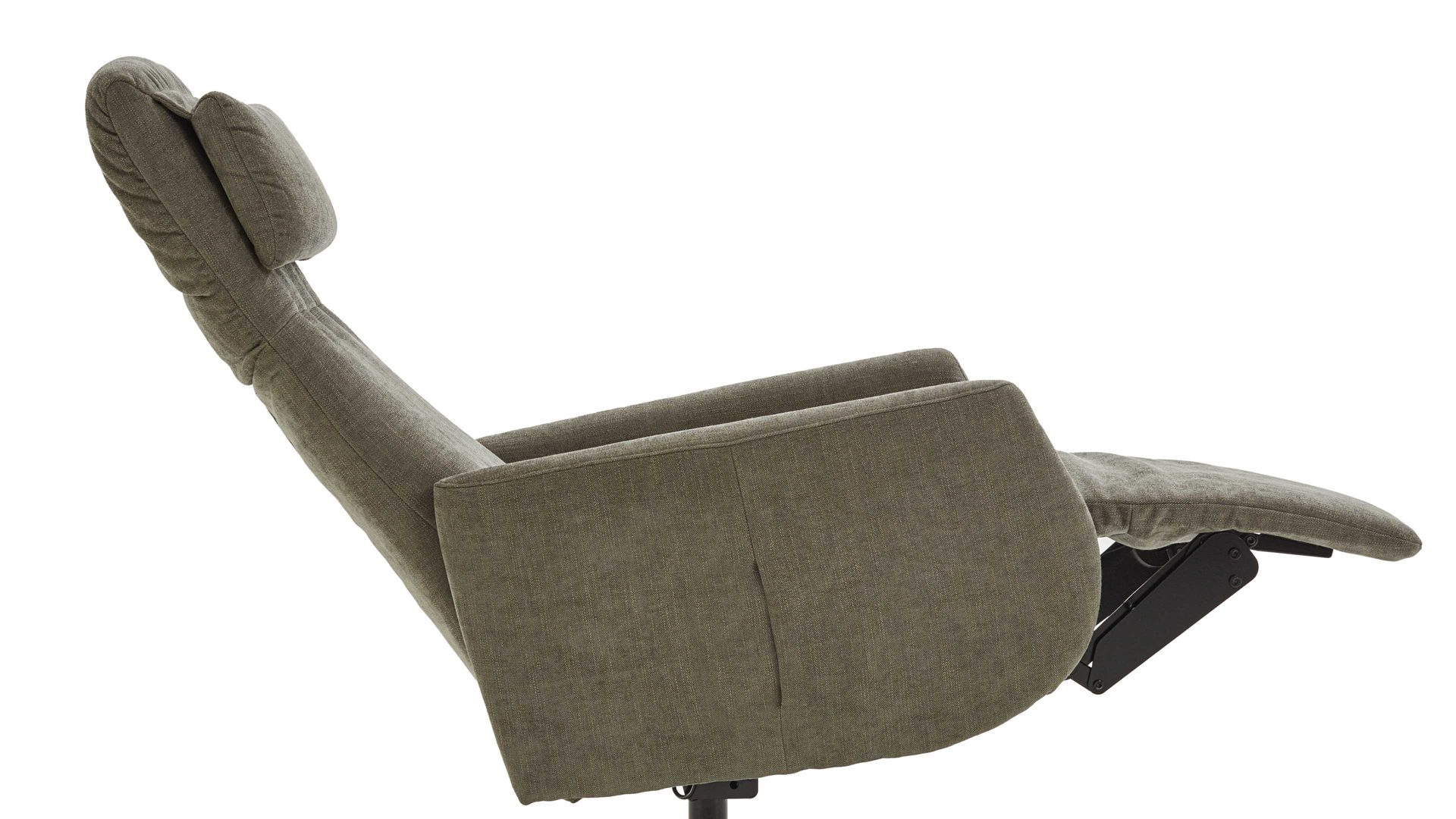 Relaxsessel COMFORT SMART aus Stoff in Dunkelgrün COMFORT SMART Polstersessel Calipso L grüner Strukturbezug Yelda & schwarzer Sternfuß 909