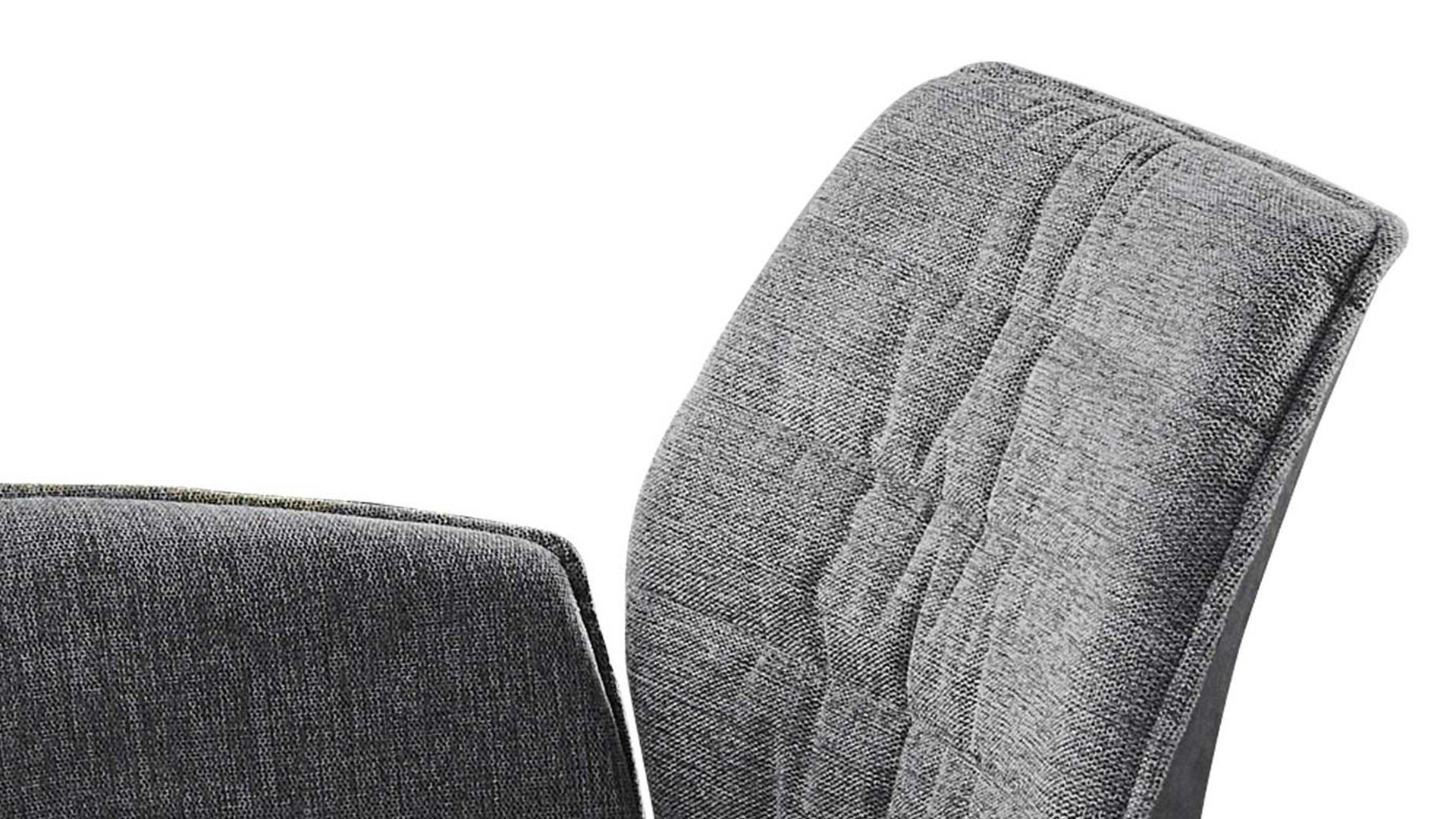 Vierfußstuhl Niehoff sitzmoebel aus Stoff in Grau NIEHOFF SITZMÖBEL Armlehnstuhl Gent grauer Webstoff Brego & graue Mikrofaser Cowboy