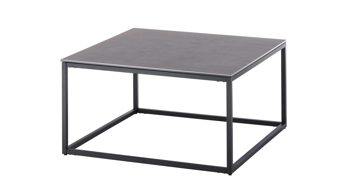 Couchtisch A better place furniture aus Keramik in Anthrazit Couchtisch Varna anthrazitfarbene Keramik &  Metallgestell - ca. 75 x 75 cm