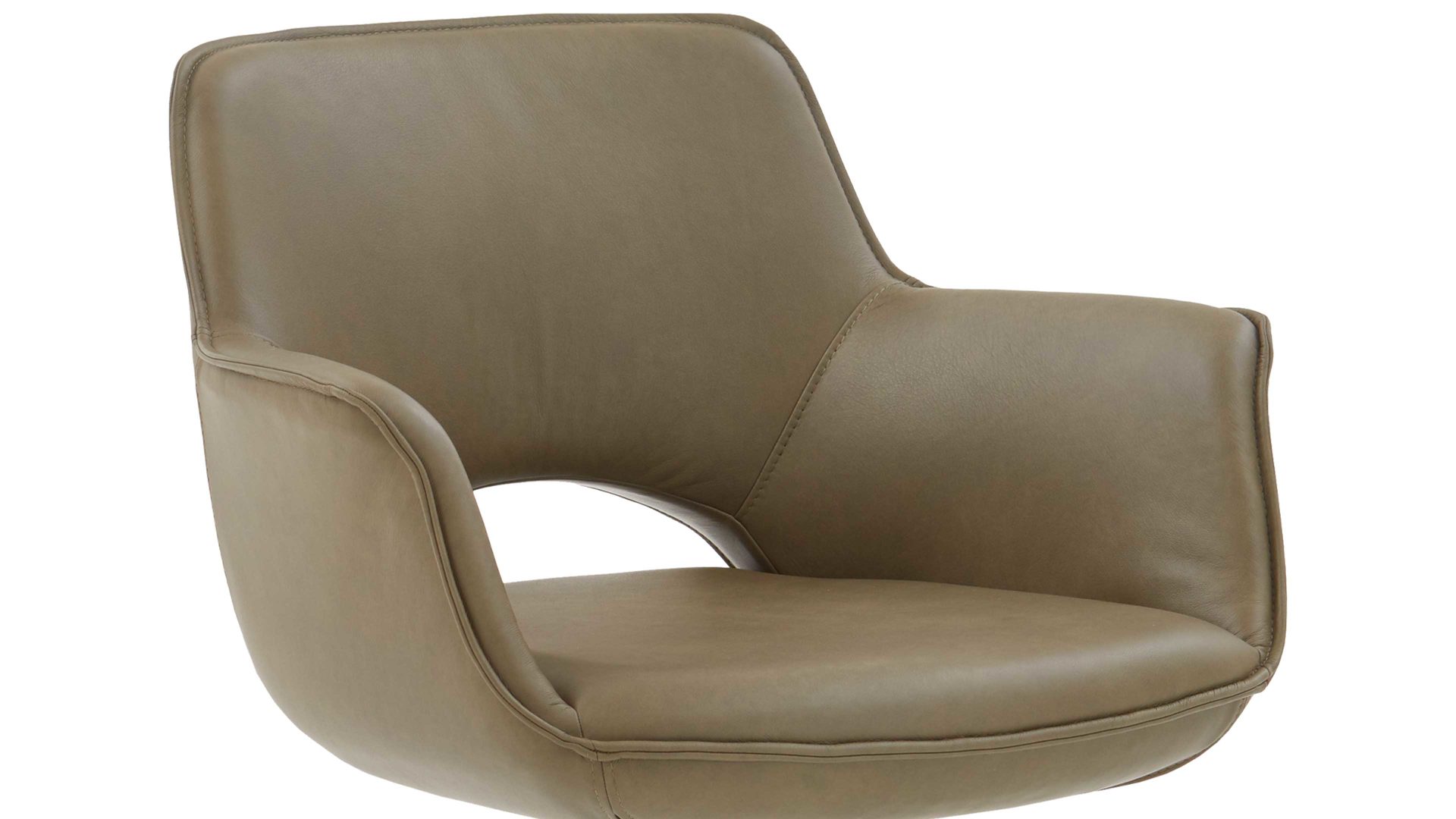 Vierfußstuhl Niehoff sitzmoebel aus Leder in Grau NIEHOFF SITZMÖBEL Armlehnstuhl Chester rauchgraues Leder Arcade Plus & schwarzes Eisen