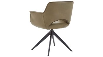 Vierfußstuhl Niehoff sitzmoebel aus Leder in Grau NIEHOFF SITZMÖBEL Armlehnstuhl Chester rauchgraues Leder Arcade Plus & schwarzes Eisen