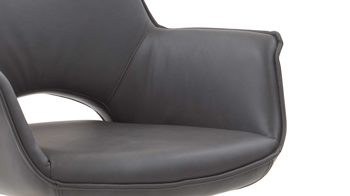 Vierfußstuhl Niehoff sitzmoebel aus Leder in Anthrazit NIEHOFF SITZMÖBEL Armlehnstuhl Chester anthrazitfarbenes Leder Arcade Plus & Eichenholz