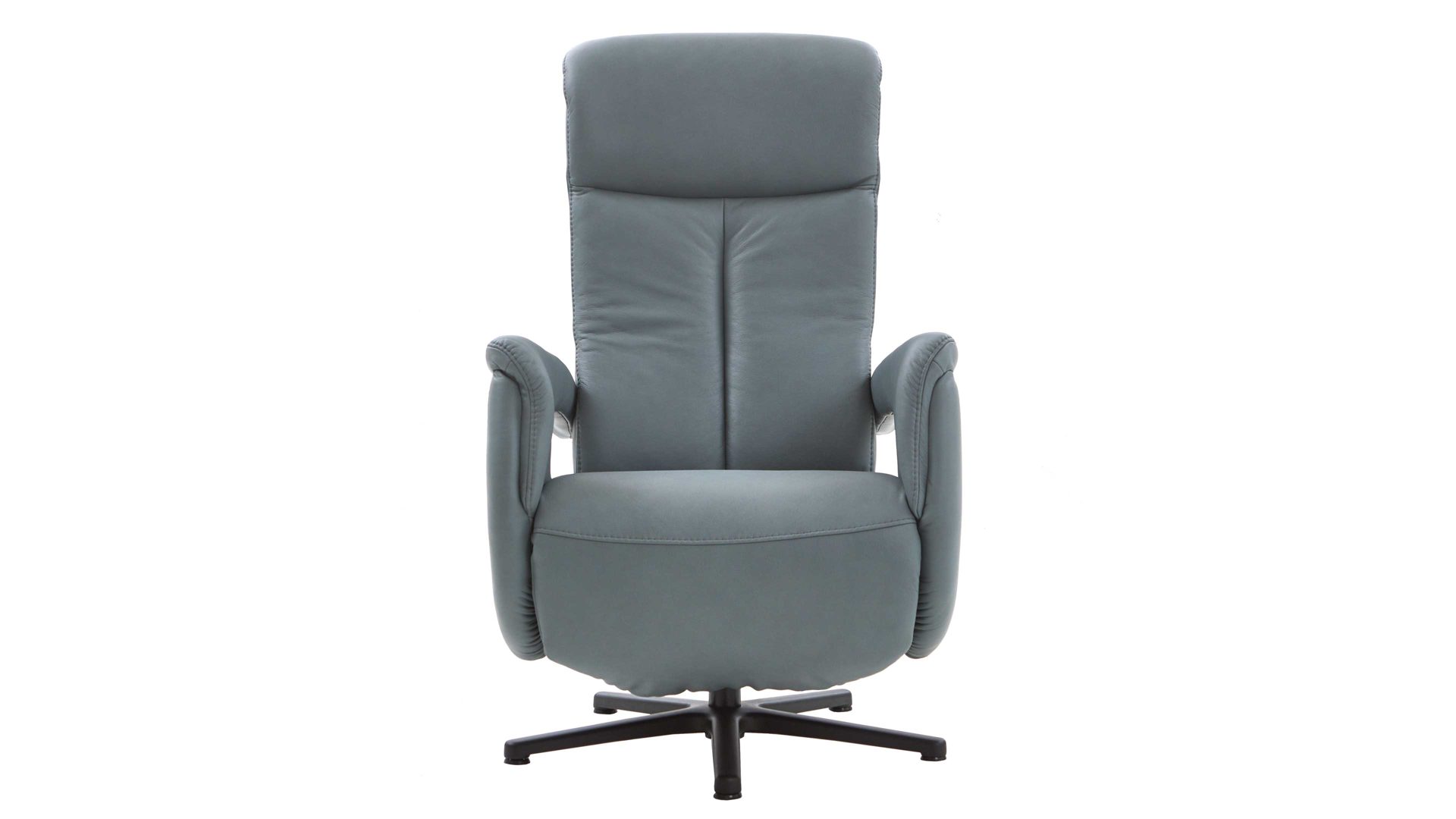 Relaxsessel modulmaster aus Leder in Hellblau Modulmaster MM-PN1062 - Relaxsessel 1DRF stahlfarbenes Leder Vivre & Sternfuß V1S