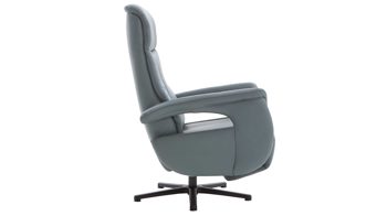 Relaxsessel modulmaster aus Leder in Hellblau Modulmaster MM-PN1062 - Relaxsessel 1DRF stahlfarbenes Leder Vivre & Sternfuß V1S