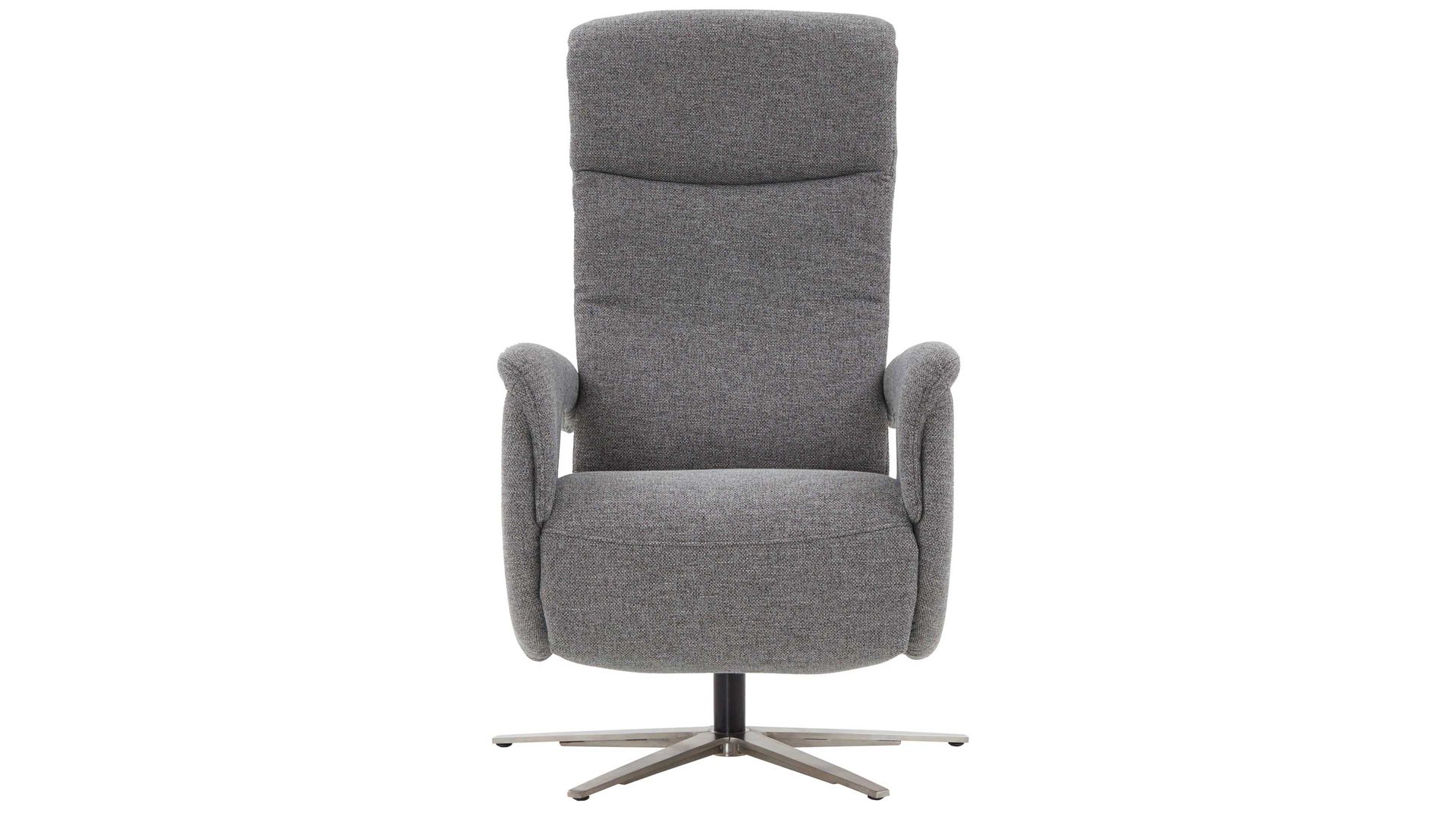 Relaxsessel modulmaster aus Stoff in Hellgrau Modulmaster MM-ZE1062 - Relaxsessel C stahlfarbener Stoffbezug Unica & Edelstahl-Sternfuß AD4