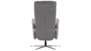 Relaxsessel modulmaster aus Stoff in Hellgrau Modulmaster MM-ZE1062 - Relaxsessel C stahlfarbener Stoffbezug Unica & Edelstahl-Sternfuß AD4