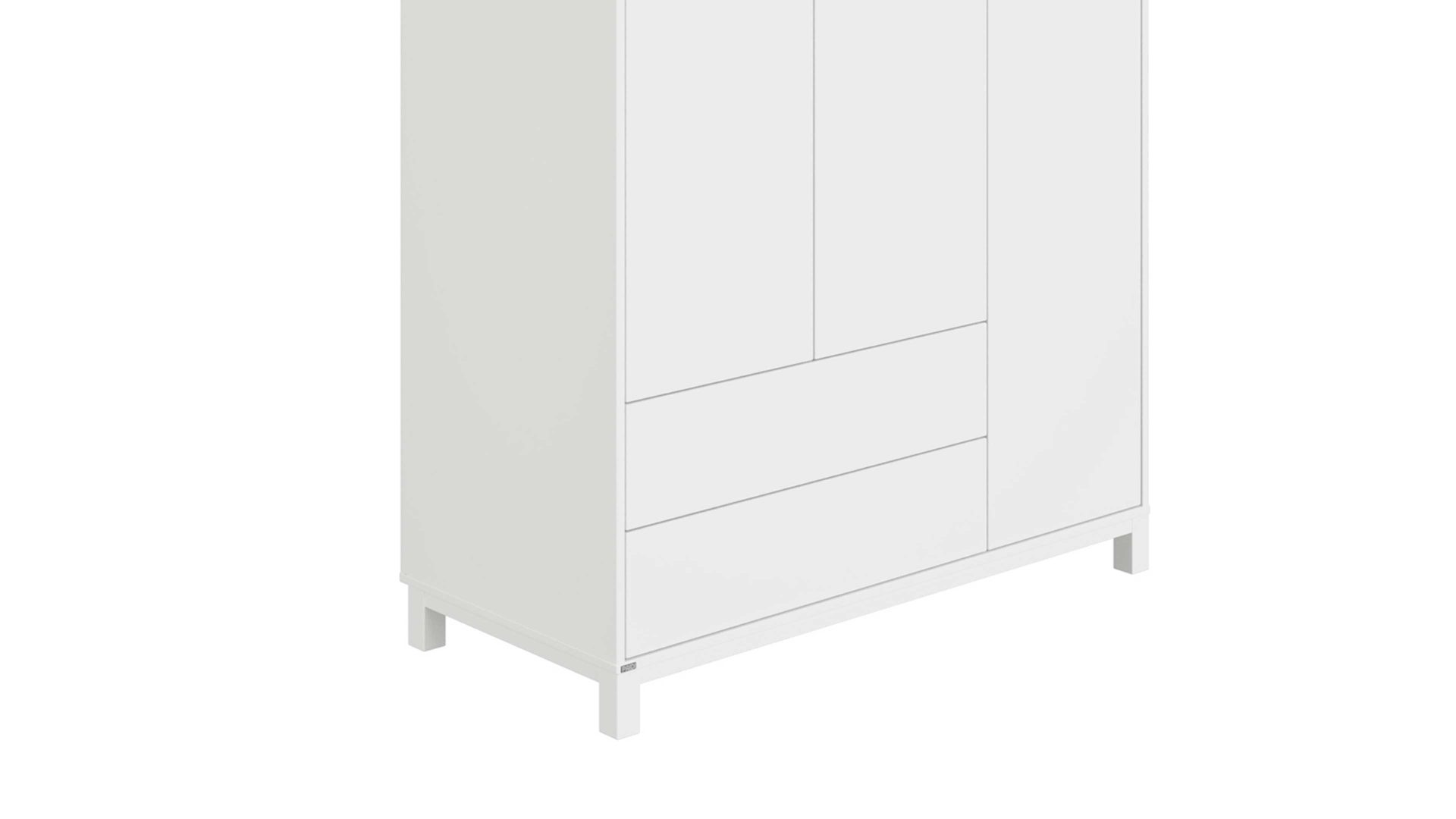 Kleiderschrank Paidi aus Holz in Weiß PAIDI Olli - Kleiderschrank Kreideweiß & Rose -  Breite ca. 124 cm