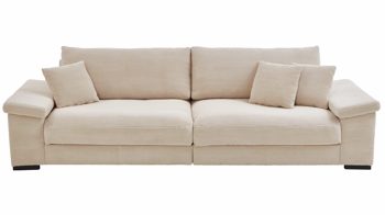 Bigsofa A. z. iwaniccy aus Stoff in Beige Polsterprogramm Spirit - Bigsofa cremefarbener Breitcord Lincoln 03 - Breite ca. 284 cm