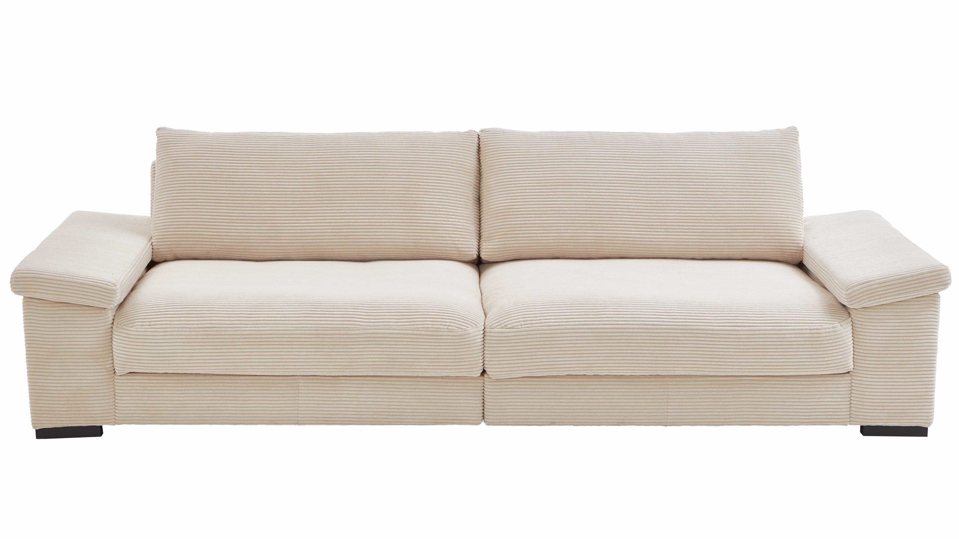 Bigsofa A. z. iwaniccy aus Stoff in Beige Polsterprogramm Spirit - Bigsofa cremefarbener Breitcord Lincoln 03 - Breite ca. 284 cm