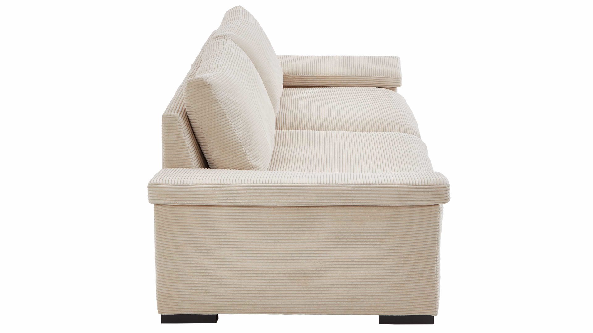 Bigsofa A. z. iwaniccy aus Stoff in Beige Polsterprogramm Spirit - Bigsofa cremefarbener Breitcord Lincoln 03 - Breite ca. 284 cm