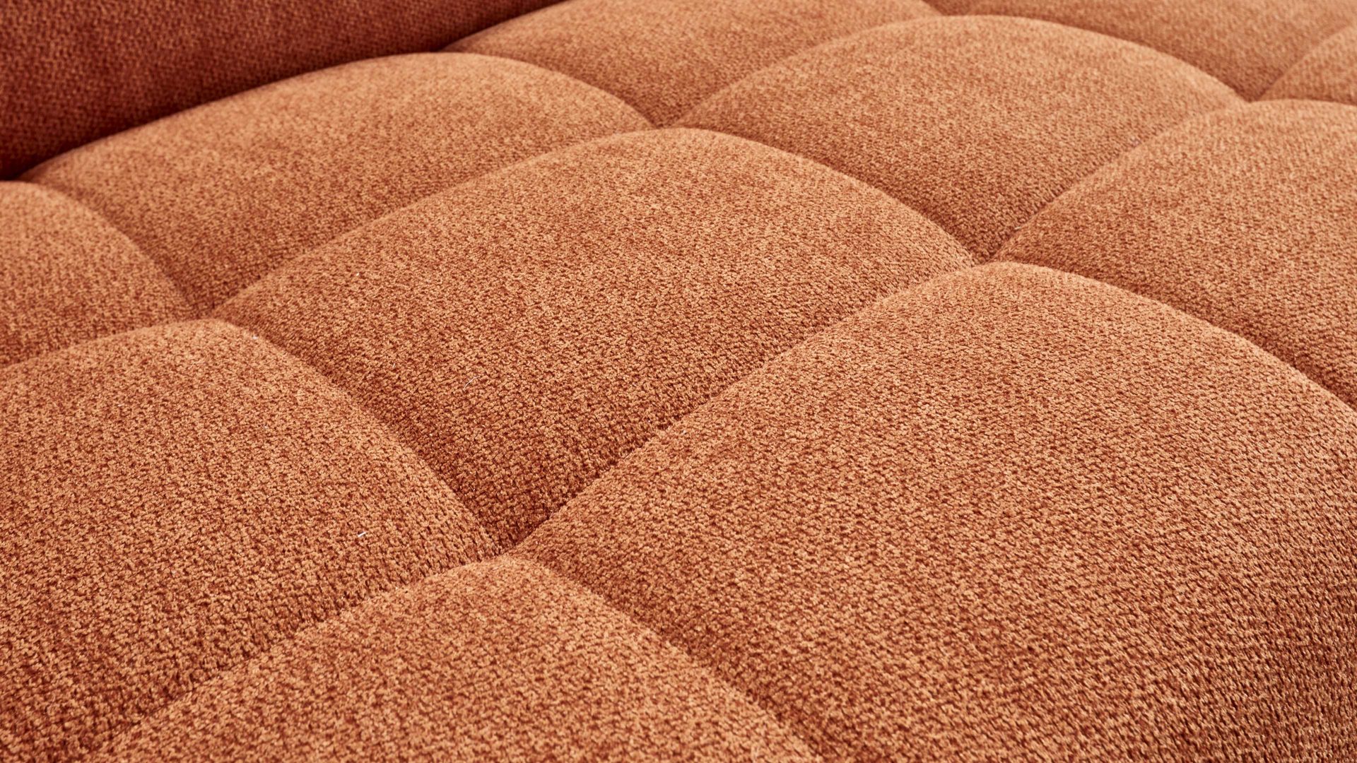 Ecksofa KAWOO aus Stoff in Orange KAWOO Serie 7567 - Ecksofa Signal-oranger Strukturstoff TCM 727 & schwarze Metallfüße S17 - ca. 293 x 201 cm