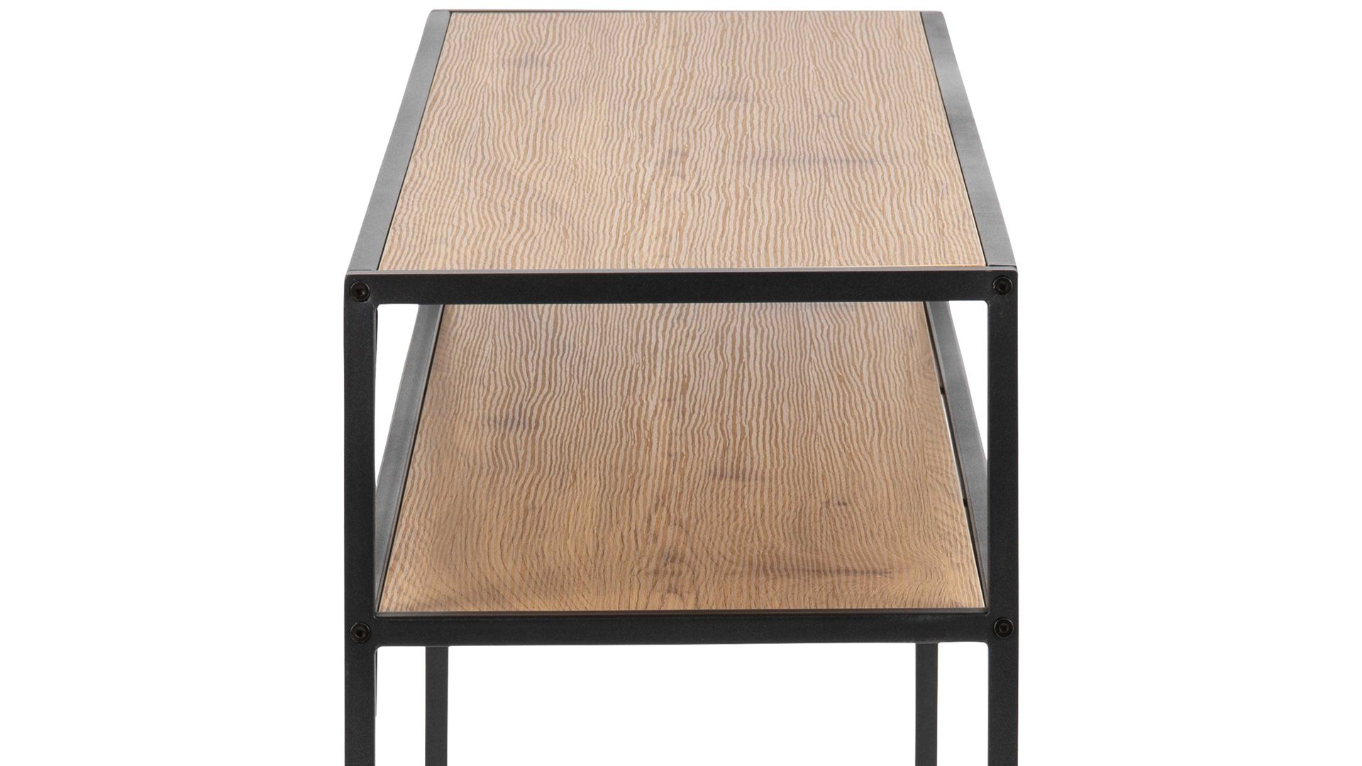 Konsole Actona group aus Holz in Holzfarben Konsoltisch Seaford im Industrielook - Beistelltisch Wildeiche & Schwarz – Länge ca. 120 cm