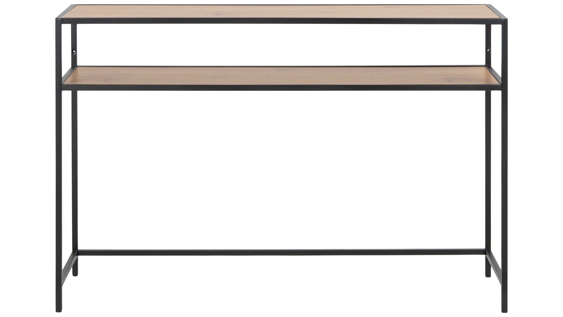 Konsole Actona group aus Holz in Holzfarben Konsoltisch Seaford im Industrielook - Beistelltisch Wildeiche & Schwarz – Länge ca. 120 cm