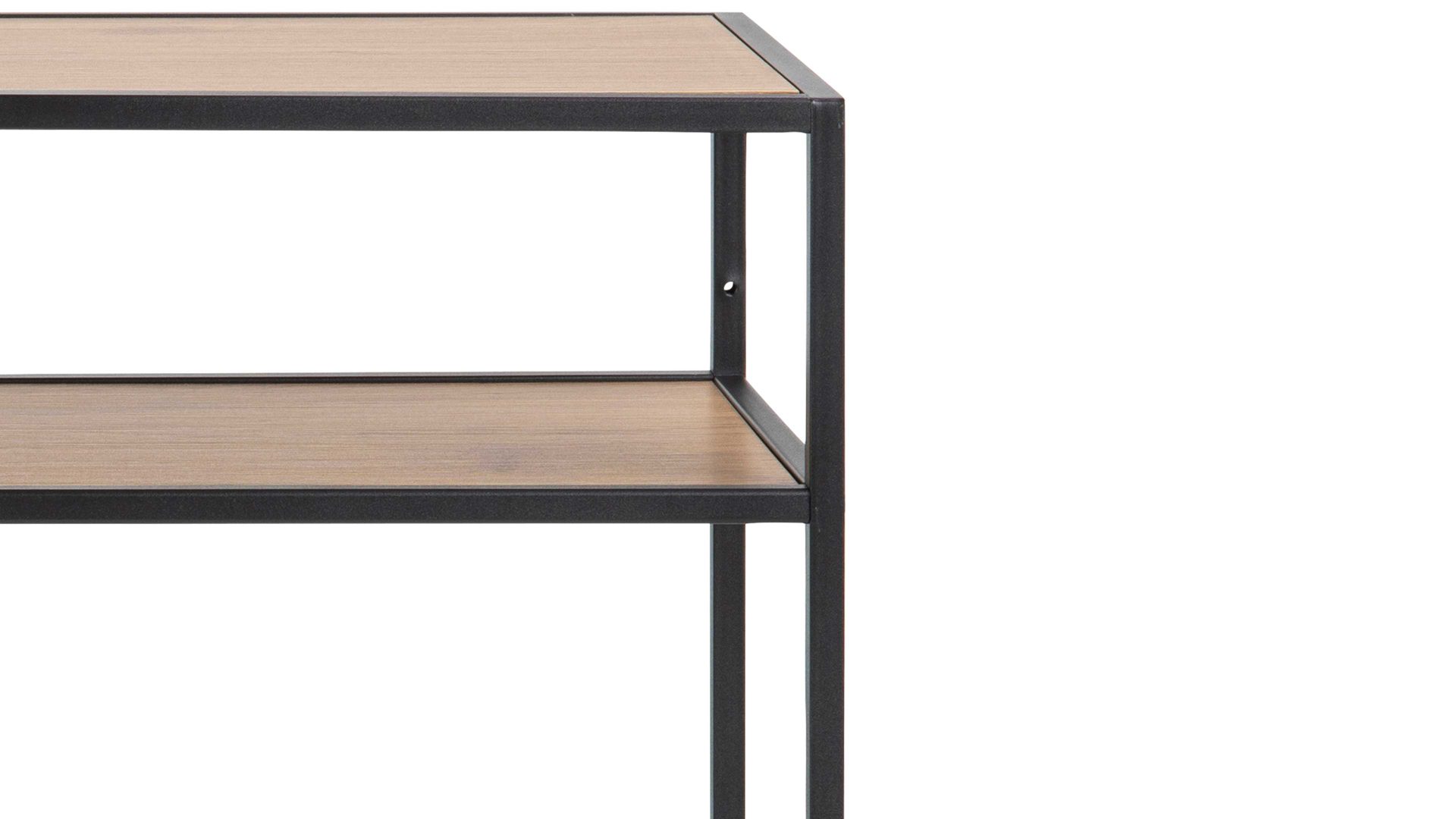 Konsole Actona group aus Holz in Holzfarben Konsoltisch Seaford im Industrielook - Beistelltisch Wildeiche & Schwarz – Länge ca. 120 cm