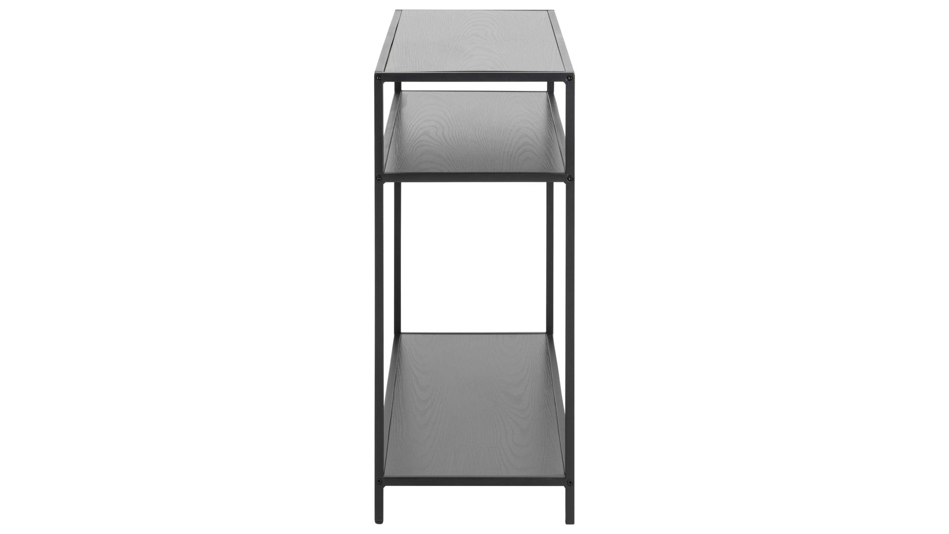 Konsole Actona group aus Holz in Schwarz Konsoltisch Seaford im Industrielook - Beistelltisch schwarze Esche – Länge ca. 100 cm