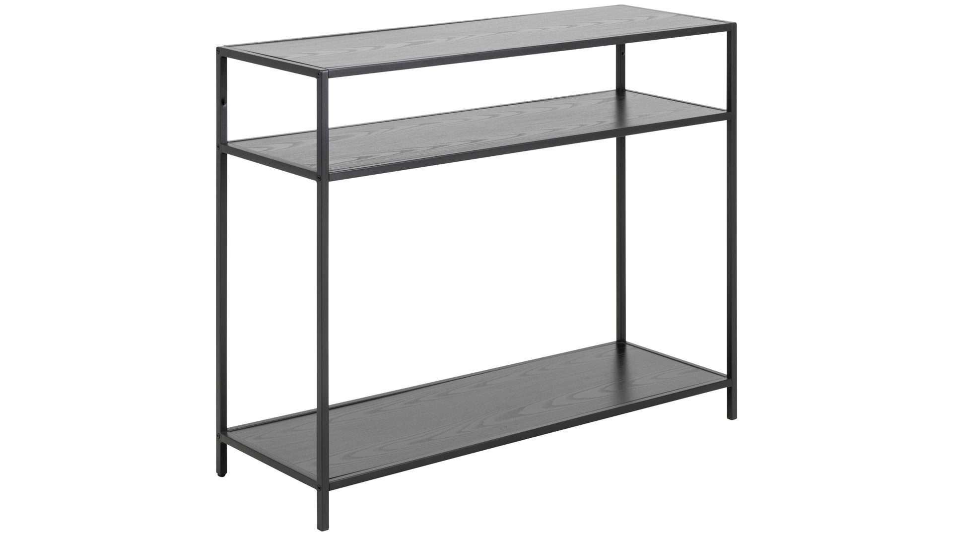 Konsole Actona group aus Holz in Schwarz Konsoltisch Seaford im Industrielook - Beistelltisch schwarze Esche – Länge ca. 100 cm