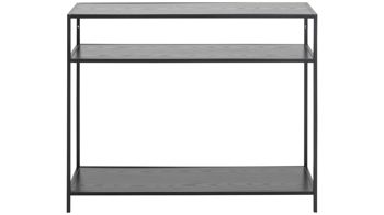 Konsole Actona group aus Holz in Schwarz Konsoltisch Seaford im Industrielook - Beistelltisch schwarze Esche – Länge ca. 100 cm