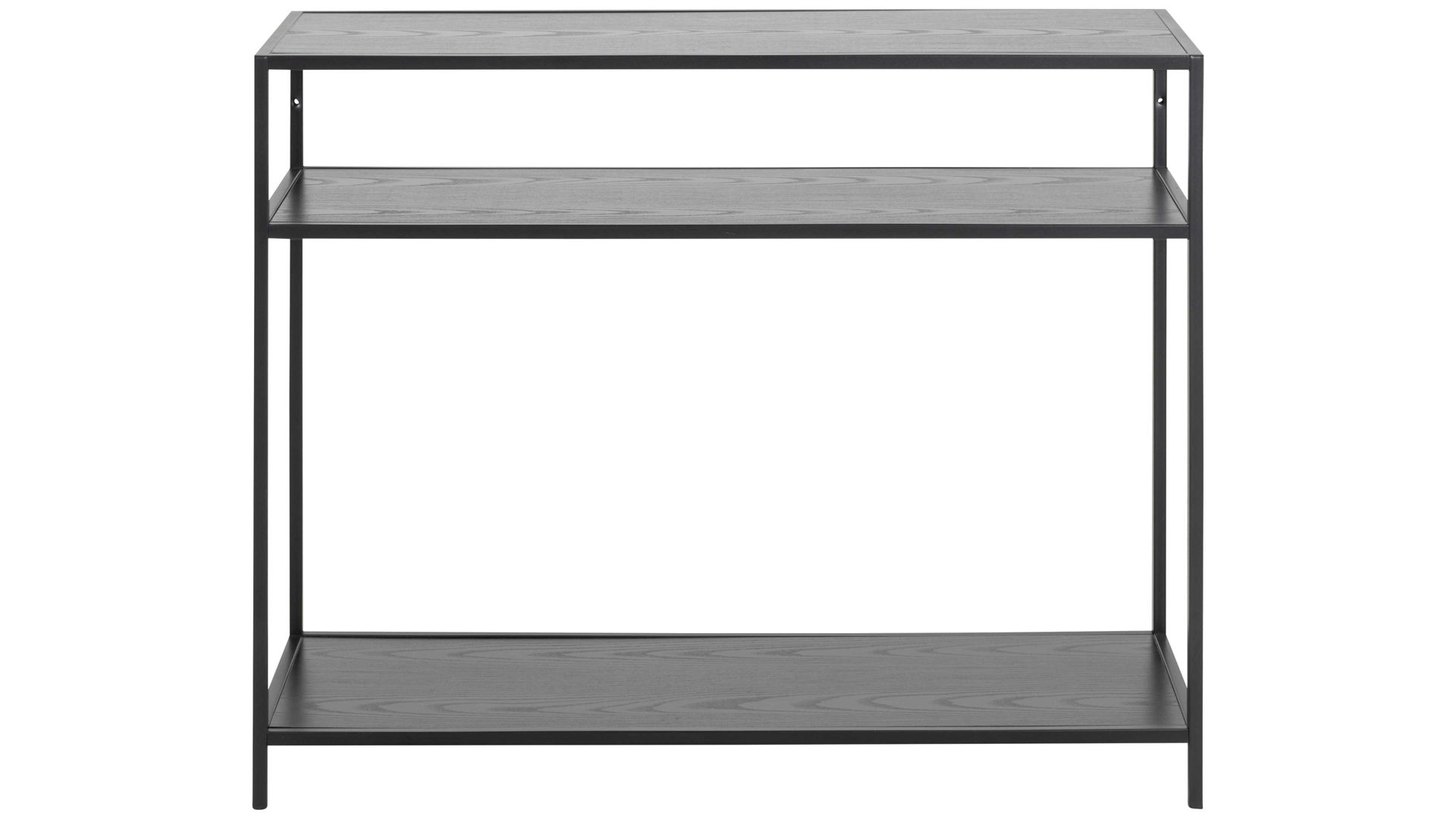 Konsole Actona group aus Holz in Schwarz Konsoltisch Seaford im Industrielook - Beistelltisch schwarze Esche – Länge ca. 100 cm