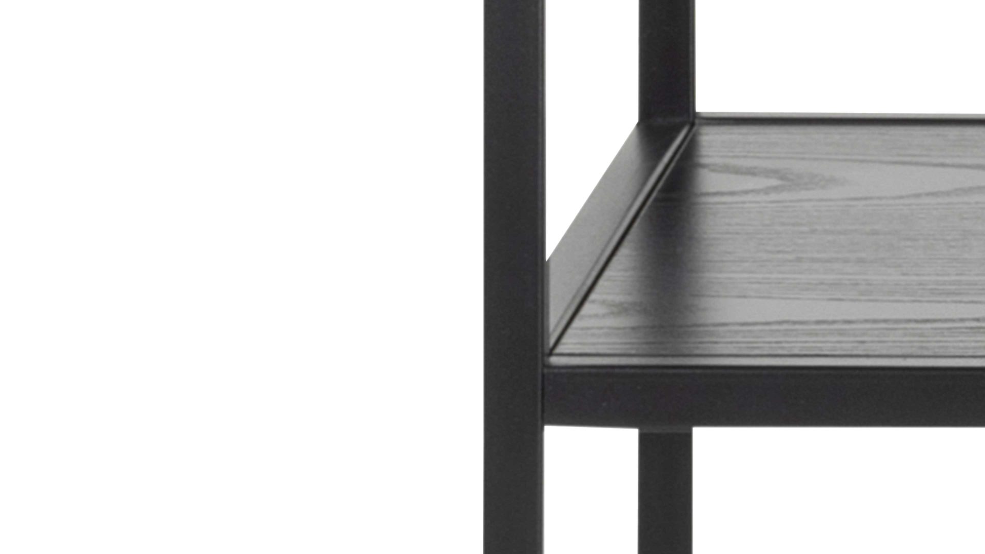 Konsole Actona group aus Holz in Schwarz Konsoltisch Seaford im Industrielook - Beistelltisch schwarze Esche – Länge ca. 100 cm