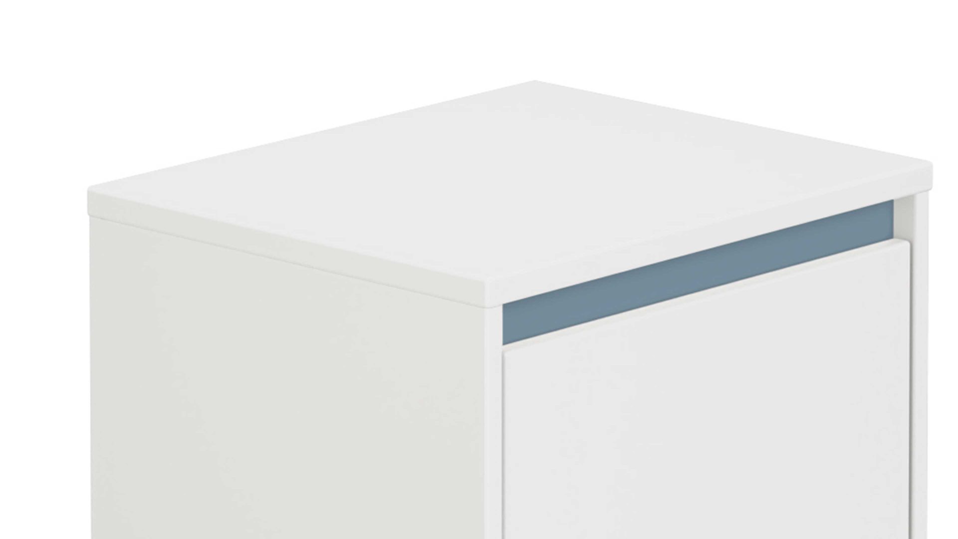 Nachtkommode Paidi aus Holz in Weiß PAIDI Olli - Nachtkommode Kreideweiß & Mattblau -  Breite ca. 48 cm