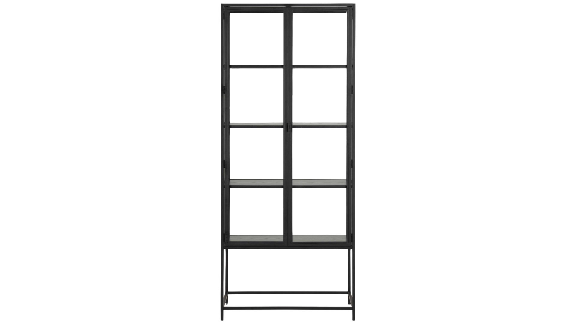 Vitrine Actona group aus Glas in Transparent Vitrine Seaford im Industrielook Glas, Holz & Metall – zwei Türen, Höhe ca. 186 cm