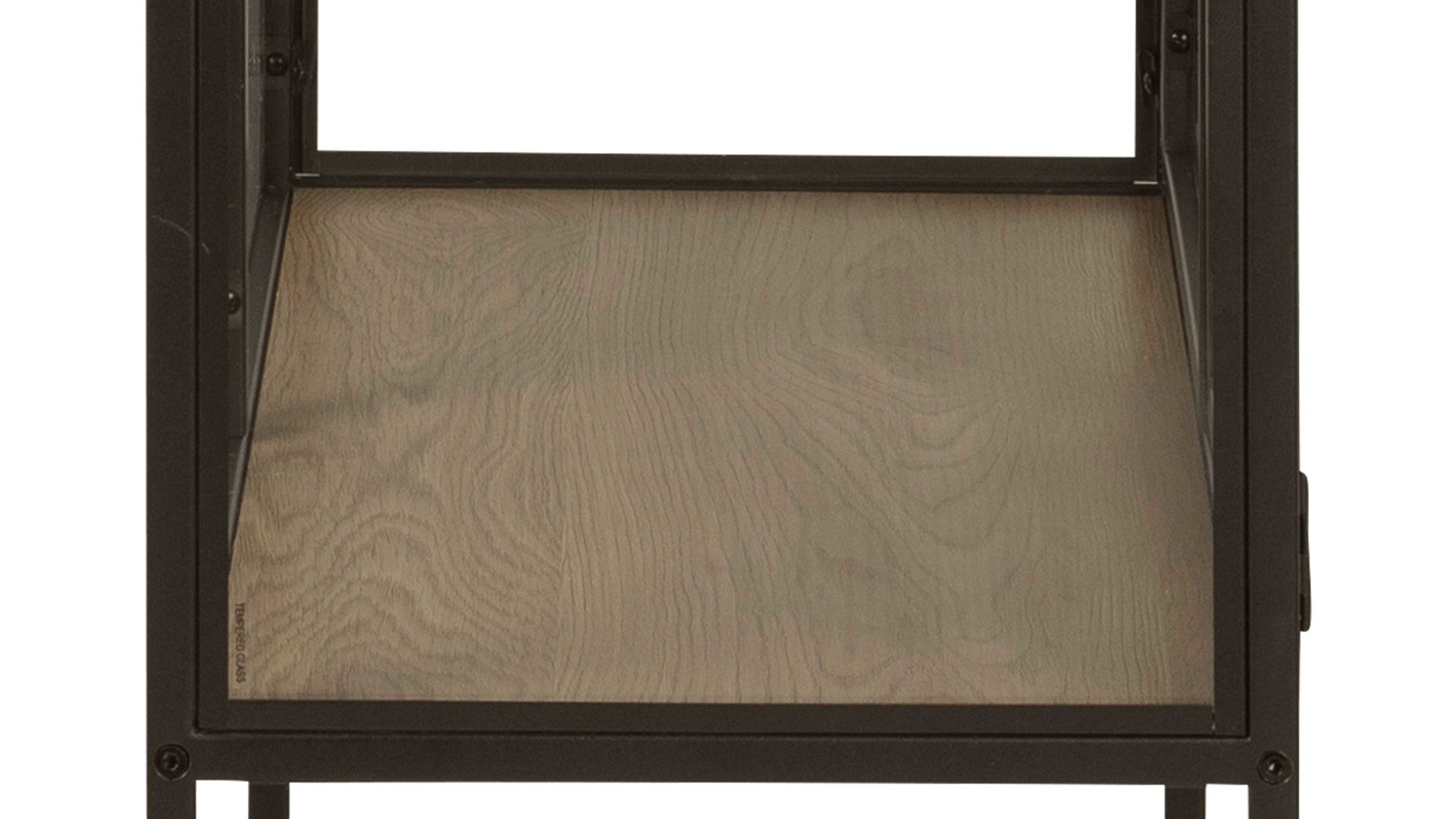 Vitrine Actona group aus Glas in Holzfarben Vitrine Seaford im Industrielook Glas, Wildeiche & Metall – zwei Türen, Breite ca. 77 cm