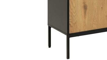 Sideboard Actona group aus Holz in Holzfarben Sideboard Seaford im Industrielook Wildeiche & Schwarz – zwei Türen, drei Schubladen, Länge ca. 160 cm