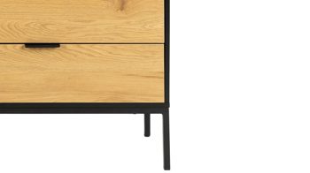Sideboard Actona group aus Holz in Holzfarben Sideboard Seaford im Industrielook Wildeiche & Schwarz – zwei Türen, drei Schubladen, Länge ca. 160 cm