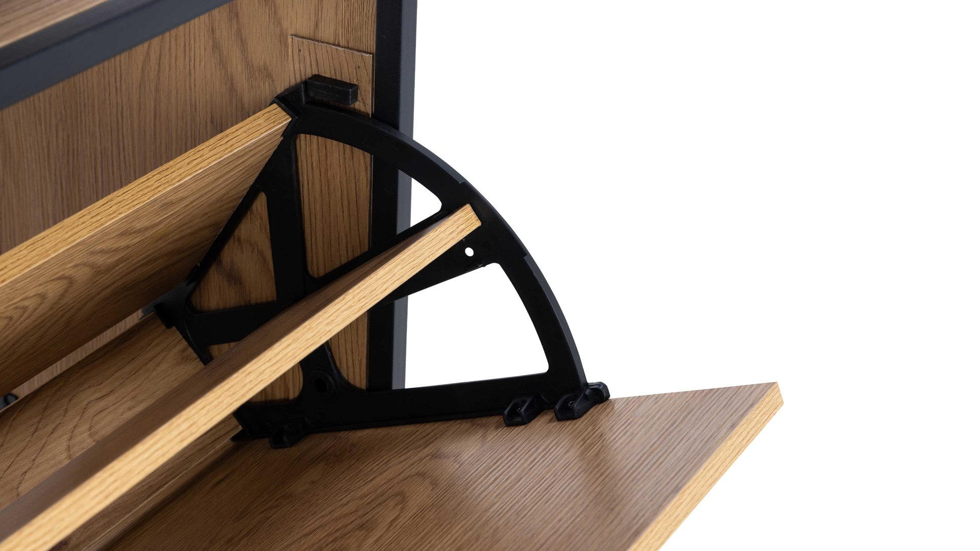 Schuhkipper Actona group aus Holz in Holzfarben Schuhschrank Seaford Wildeiche & Schwarz - drei Klappen, Höhe ca. 129 cm