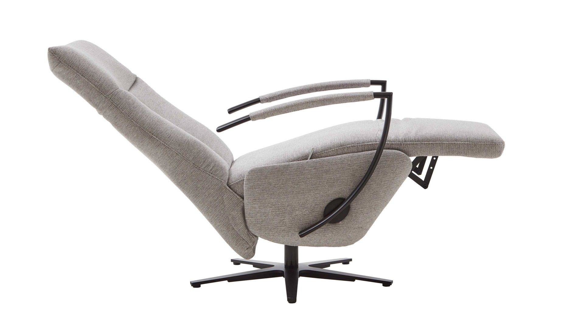 Relaxsessel Steinpol polsteria aus Stoff in Silber Sesselsystem  Ergo Concept Style - Relaxsessel silberner Stoffbezug - manuell verstellbar