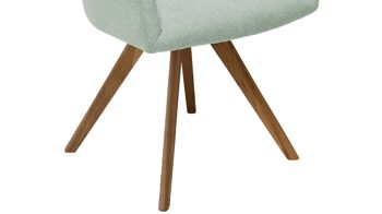 Vierfußstuhl Standard furniture factory aus Kunstfaser in Hellgrün Armlehnstuhl Gijon mit Drehfunktion mintfarbener Webstoff Capulet 4027 & Eichenholzfüße