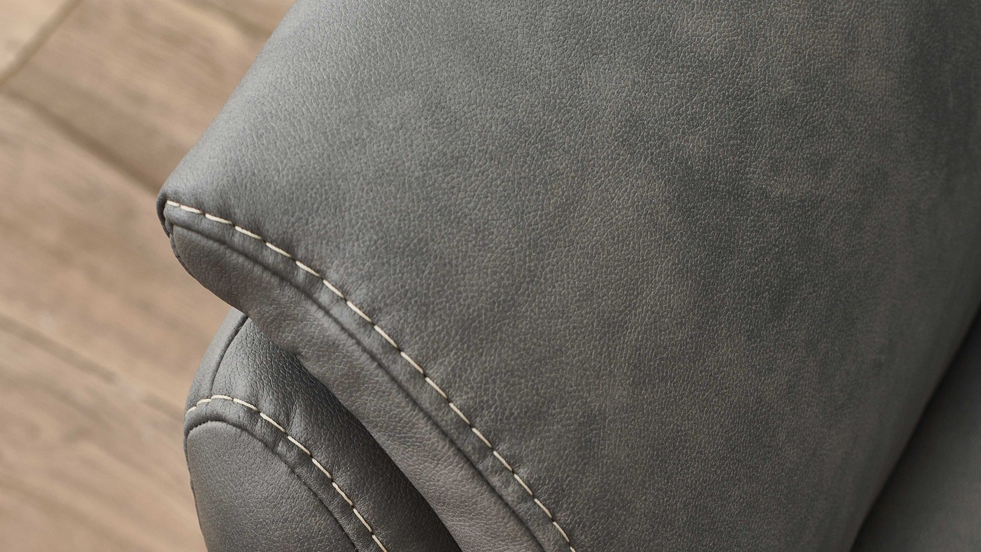 Recamiere Steinpol polsteria aus Stoff in Grau Polsterprogramm Relaxa 6.0 Plus PSG XC - Recamiere graue Mikrofaser Kevin - Länge ca. 198 cm