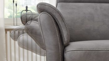 2,5-Sitzer Steinpol polsteria aus Stoff in Grau Polsterprogramm Relaxa 6.0 Plus PSG XC - 2,5-Sitzer graue Mikrofaser Kevin - Länge ca. 166 cm
