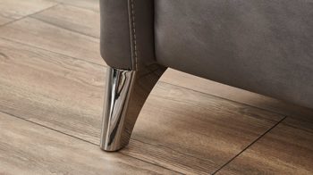 Recamiere Steinpol polsteria aus Stoff in Grau Polsterprogramm Relaxa 6.0 Plus PSG XC - Recamiere graue Mikrofaser Kevin - Länge ca. 198 cm