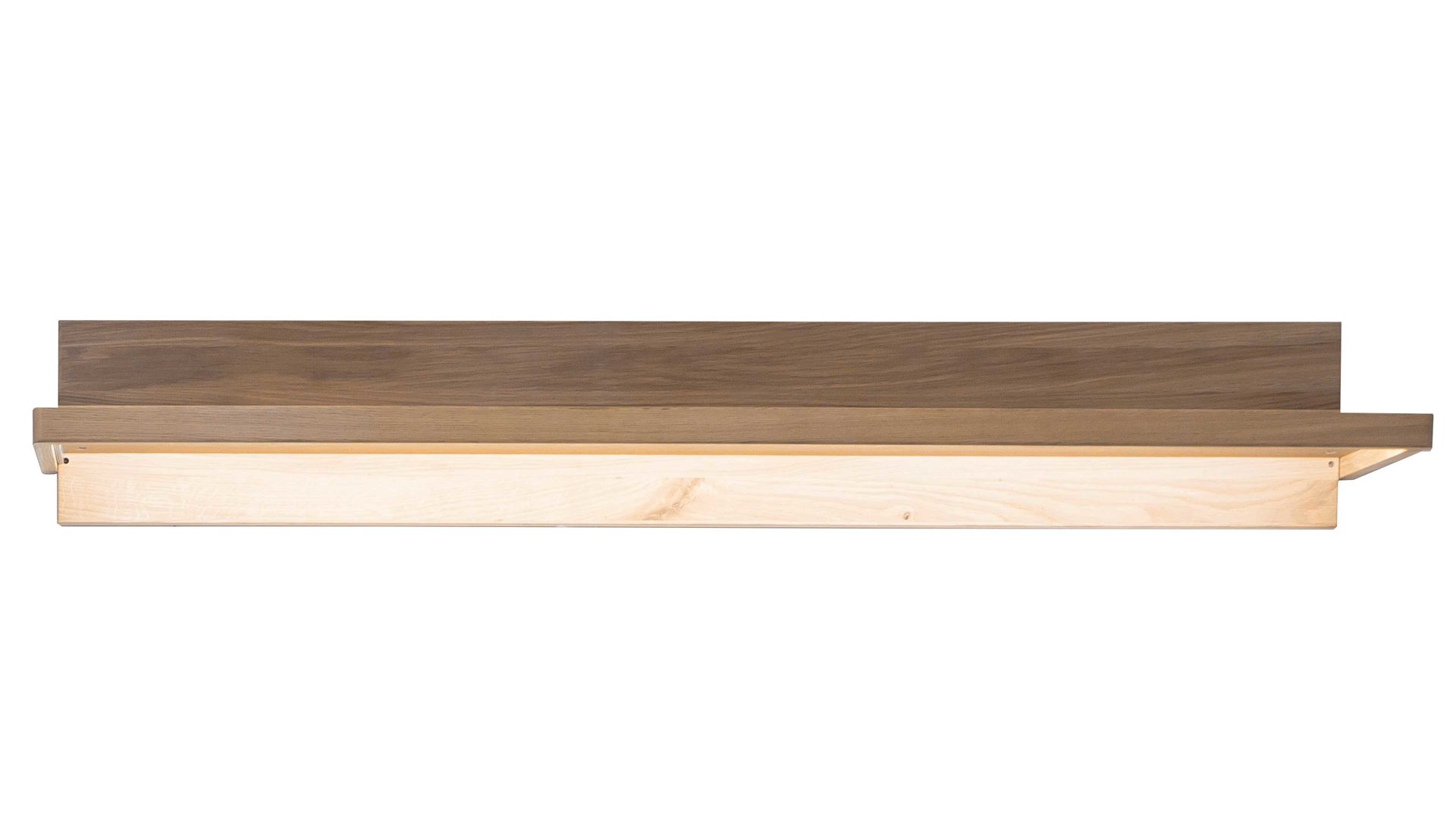 Wandregal Mca furniture aus Holz in Holzfarben Wohnprogramm Barcelona - Wandregal geölte Balkeneiche – Länge ca. 154 cm