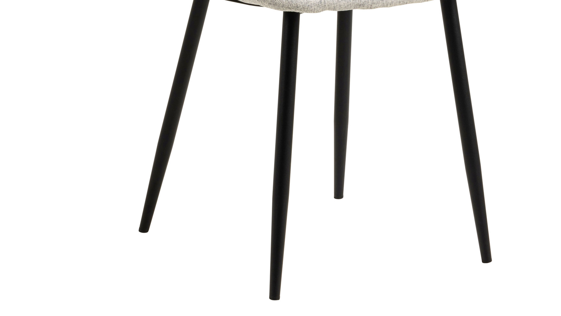 Vierfußstuhl Actona group aus Stoff in Hellgrau Stuhl Celia hellgrauer Bezug Nesia 5 & schwarzes Metallgestell