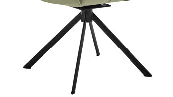 Polsterstuhl Niehoff sitzmoebel aus Stoff in Hellgrün NIEHOFF SITZMÖBEL Cloudy - Armlehnstuhl mit Drehfunktion lindgrüne Mikrofaser Gavin & schwarzes Metallgestell